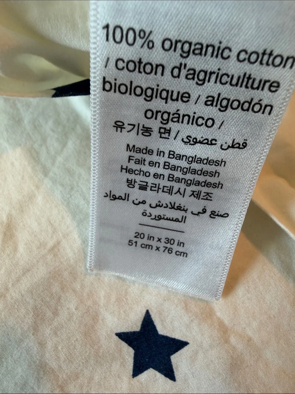Pottery Barn Kids White Pillowcases with Navy Star Pattern